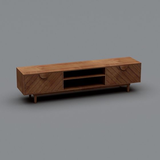 Elegant Minimalist TV Cabinet 3D model