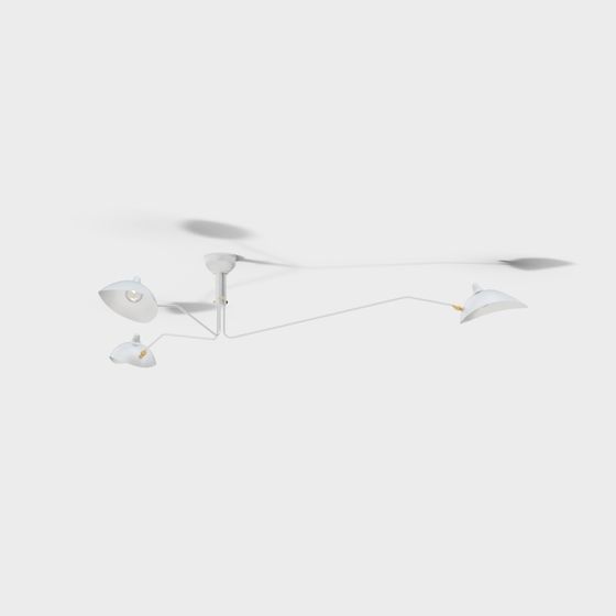 Stylish Low-Poly Pendant Light 3D model for Interiors