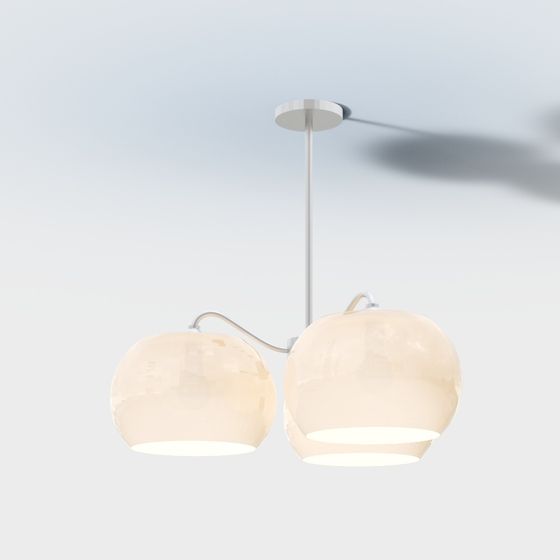 Elegant Double-Head Pendant Light 3D model