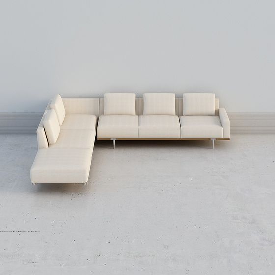 Stylish Low-Polygon Sofa 3D model