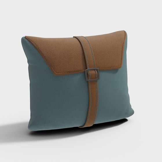 Stylish Vintage Leather Cushion 3D model for Contemporary Spaces