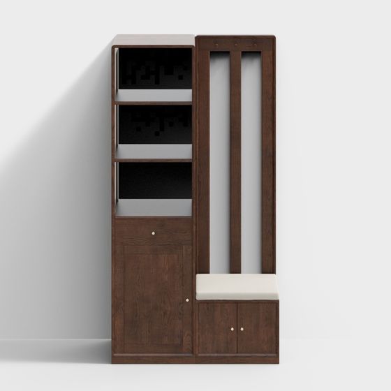 Elegant Wooden Storage Cabinet 3D model