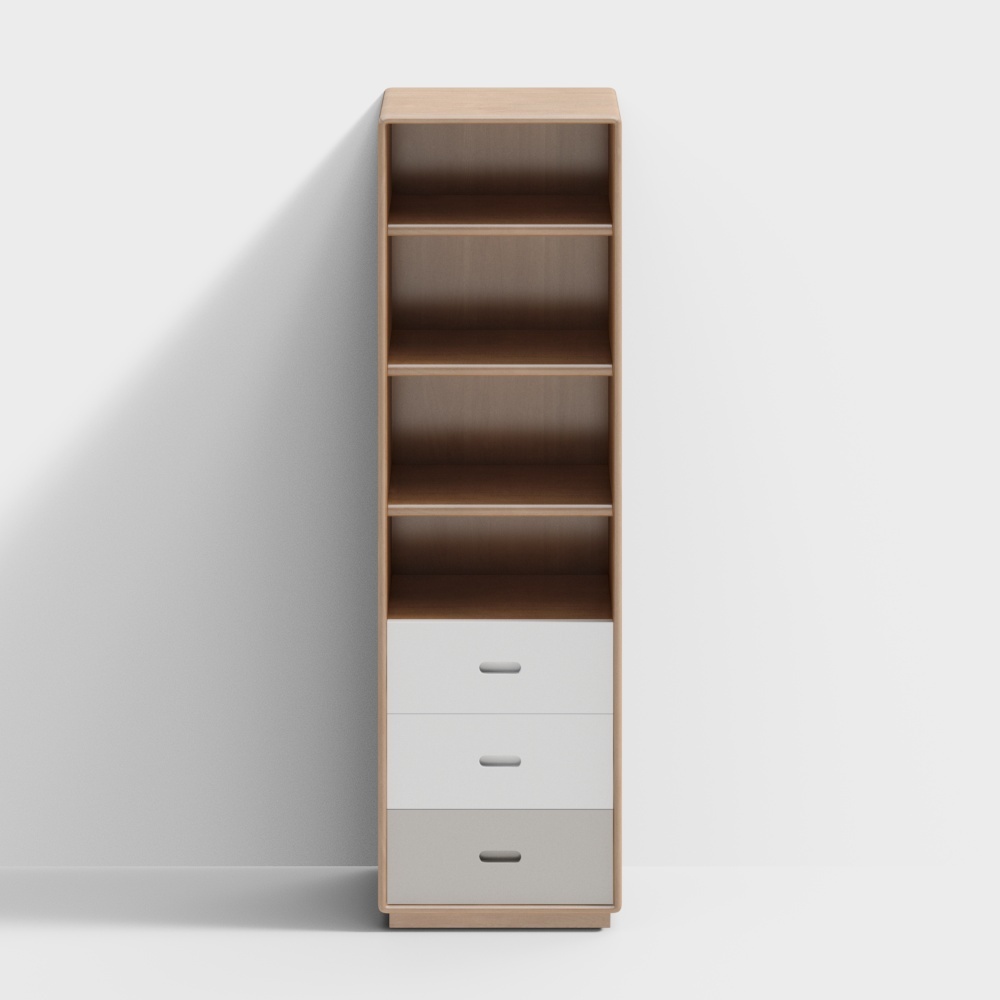 ชุดสีขาวอบอุ่น-Y56Y01-ตู้หนังสือสามลิ้นชัก-NY