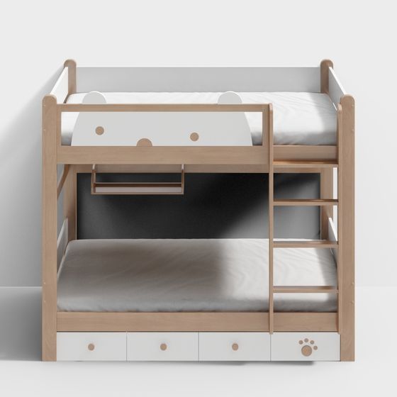Cozy Bunk Bed 3D model for Modern Spaces