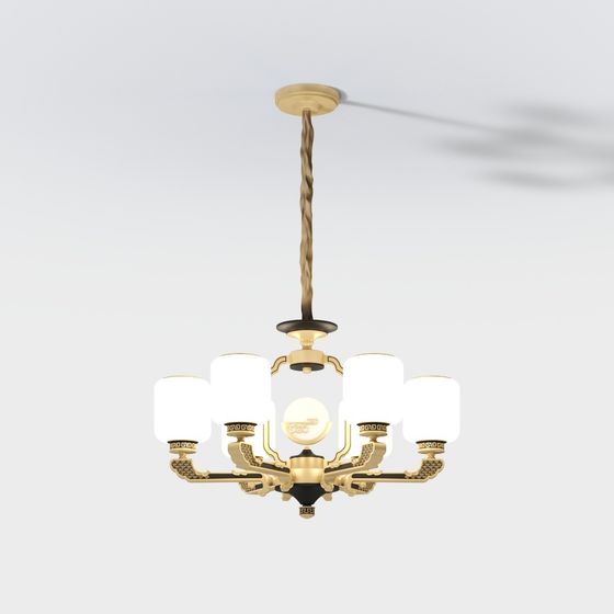 Elegant Low-Poly Chandelier 3D model
