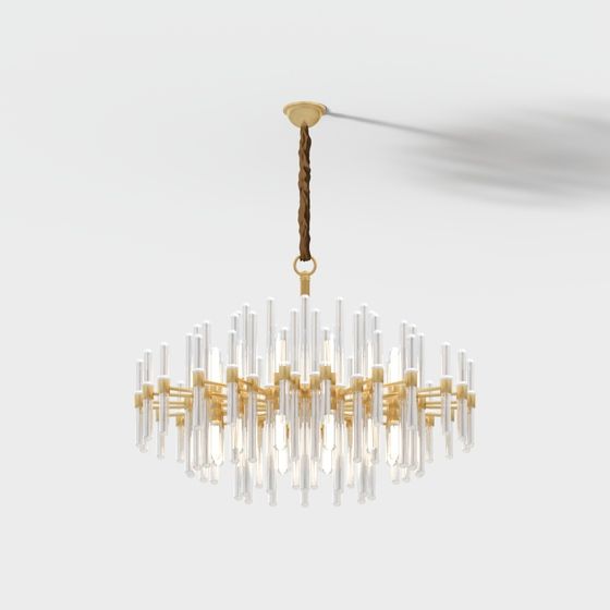 Elegant Low-Poly Chandelier 3D model