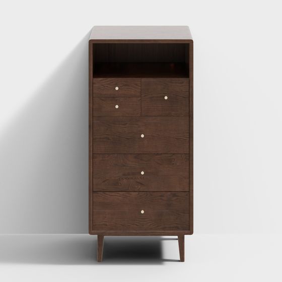 Serie de Praga - Estantería de seis cajones con puerta de vidrio - H84F02-NY