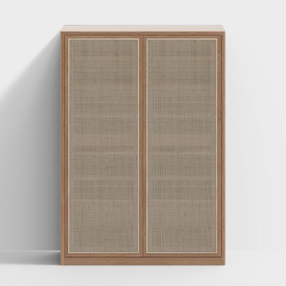 Rattan Door Cabinet 3D model