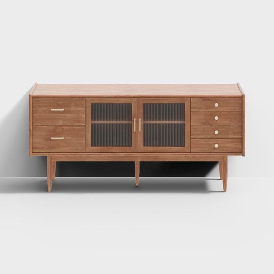 Elegant Low-Poly TV Cabinet 3D model