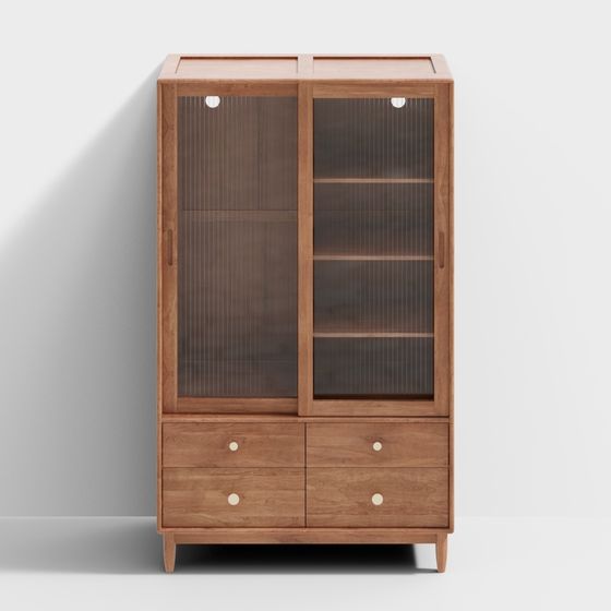 Nordic Inspired Wooden Bookshelf 3D model