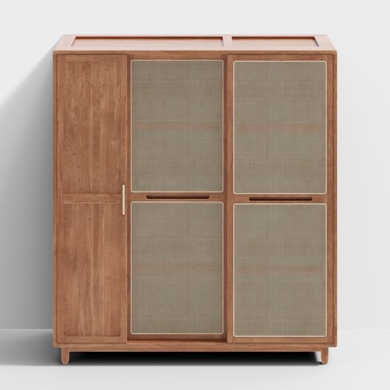 Wooden Storage Cabinet 3D Model