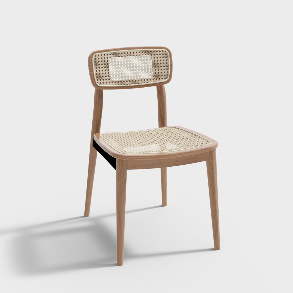 橡木原色-藤編系列-藤製摺疊背椅-Y49S01