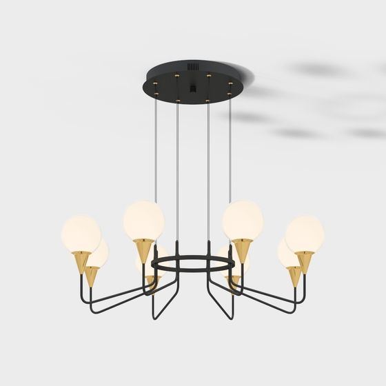 Elegant Low-Polygon Chandelier 3D model