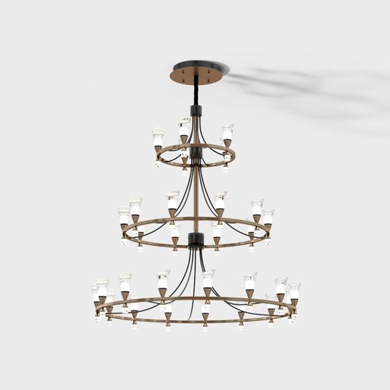 Grandeur Chandelier 3D model for Modern Interiors