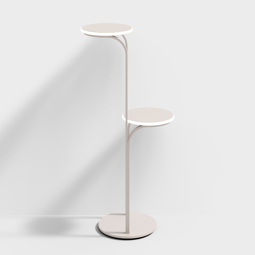 2 x 10W black and white floor lamp