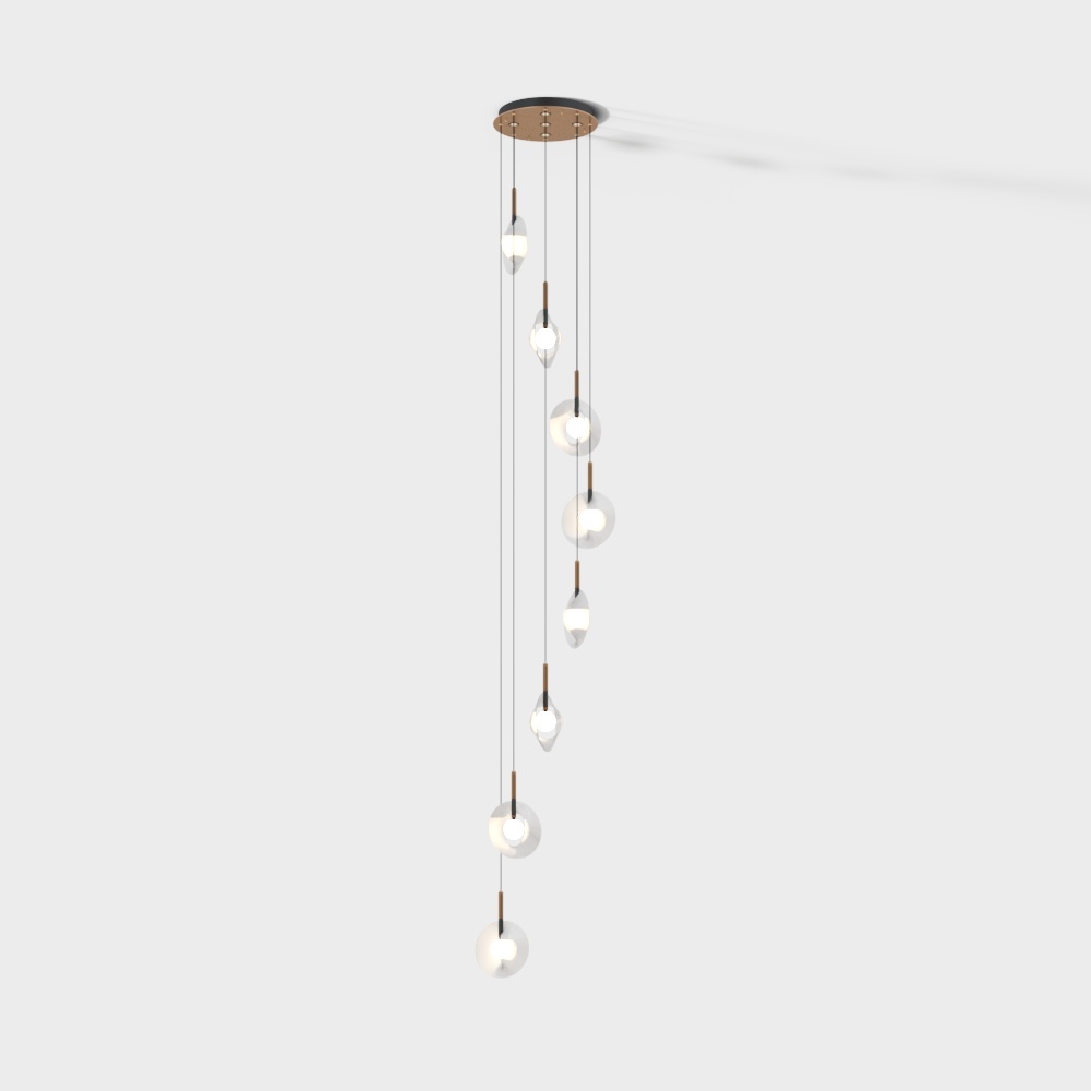 Elegant Low-Poly Chandelier 3D model