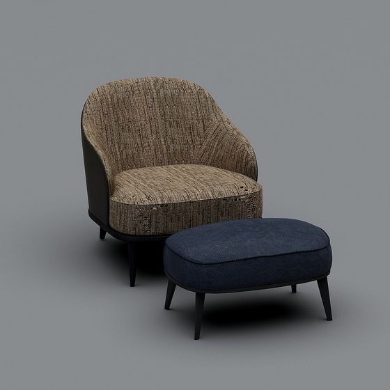 Cozy Retreat 3D model Chair and Ottoman