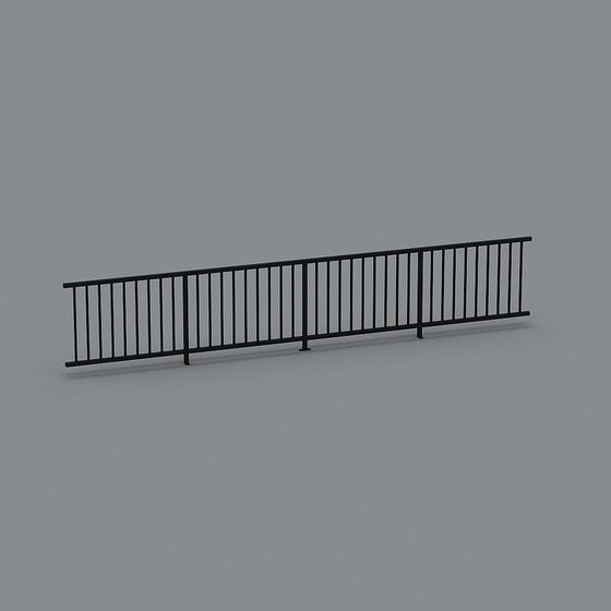 Urban Low-Poly Railing 3D Model
