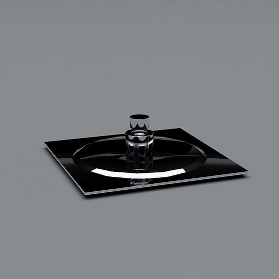 Sleek Mirror Candle Holder 3D model