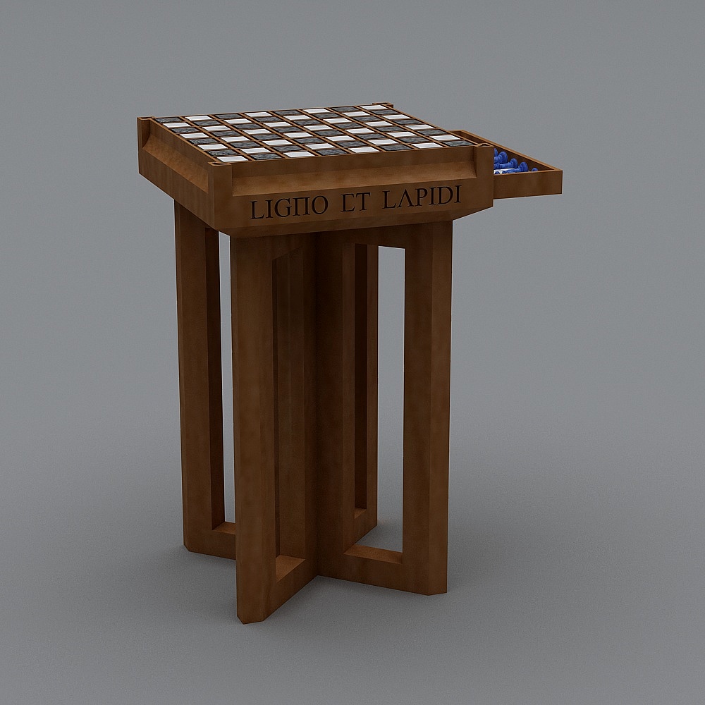 Classic Roman-Inspired Chess Table 3D model