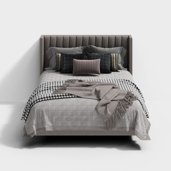 Modern Twin Beds,Twin Beds,Earth color,King 1.9m