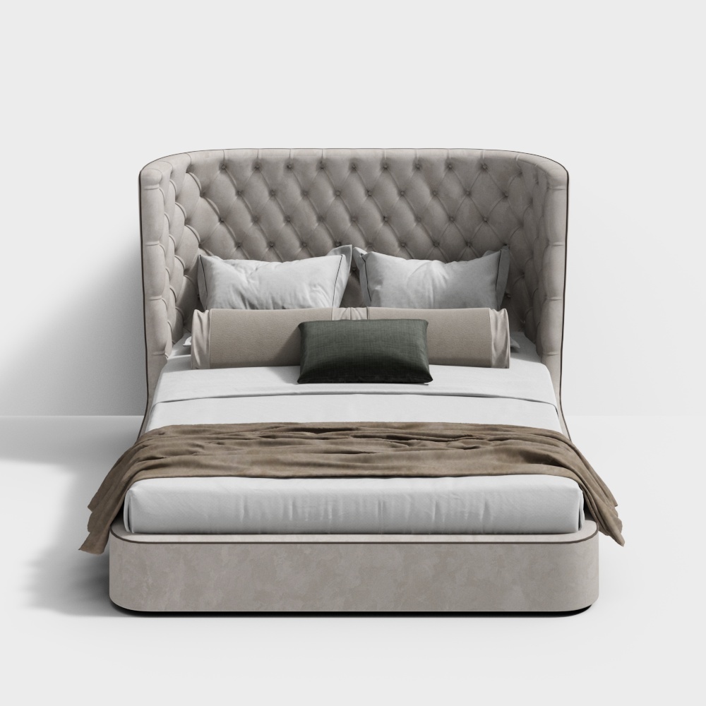 미국식 경량 더블 침대 침대별 테이블 조합-더블 침대