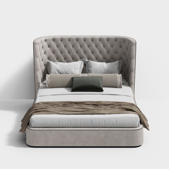 미국식 경량 더블 침대 침대별 테이블 조합-더블 침대