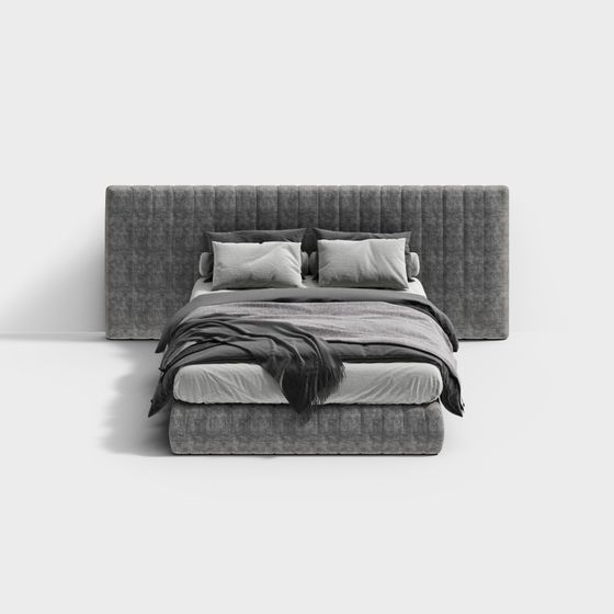 Modern Minimalist Bed 3D Model
