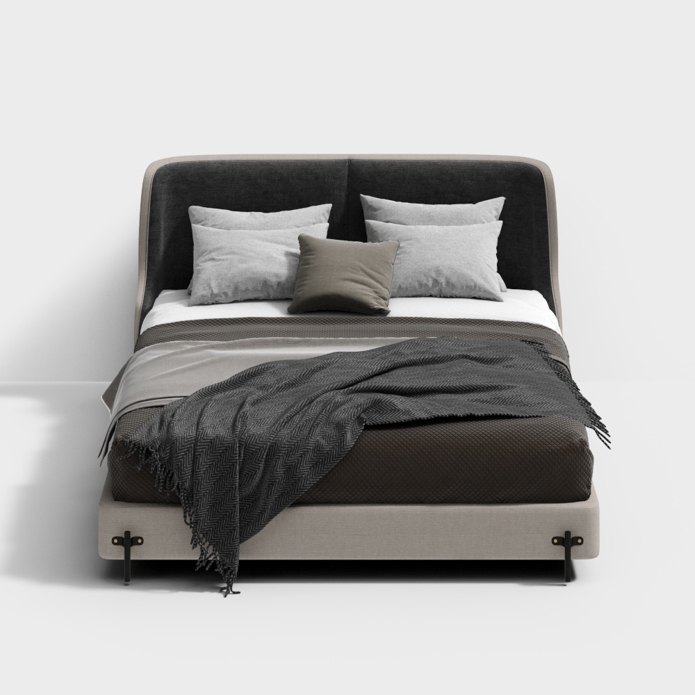 Combinación de cama doble de lujo ligero moderno