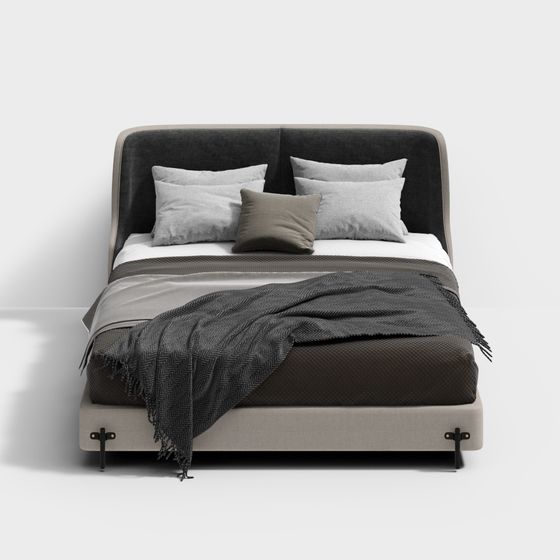 Combinación de cama doble de lujo ligero moderno