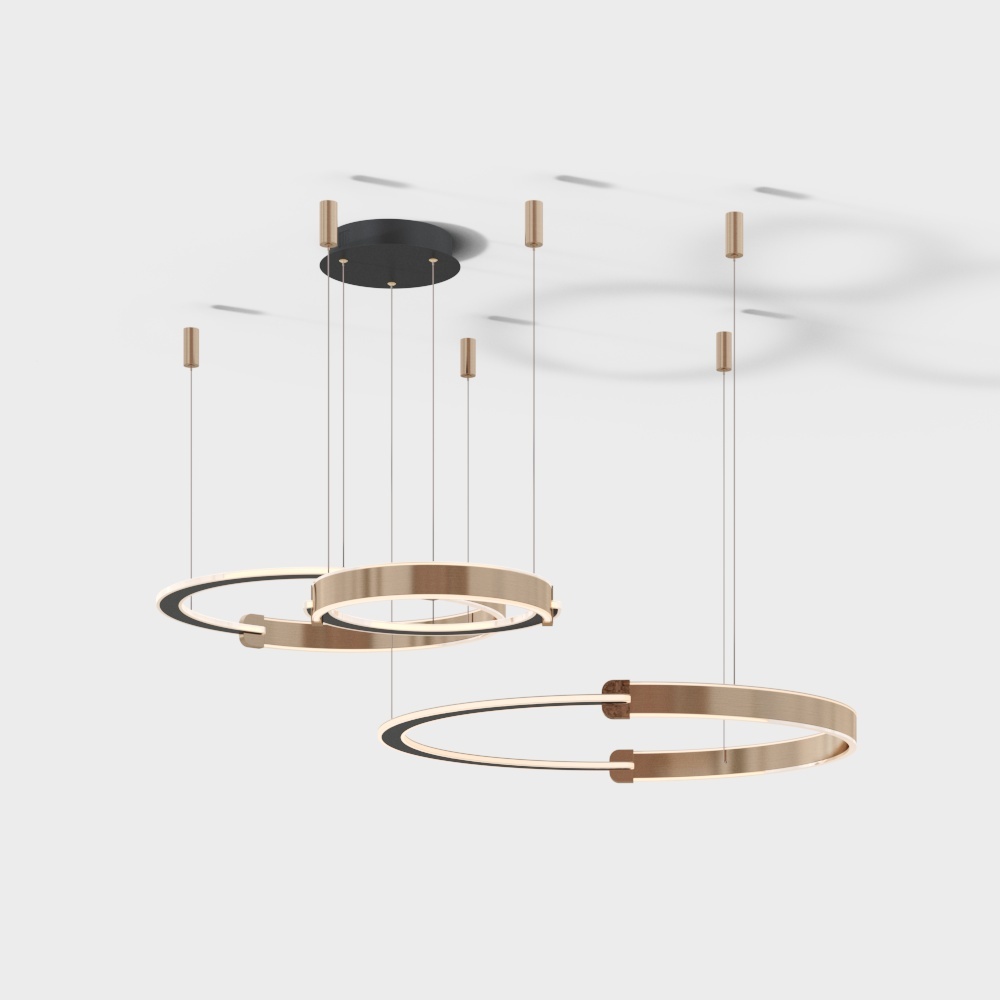 Suspended Halo Pendant Light 3D model