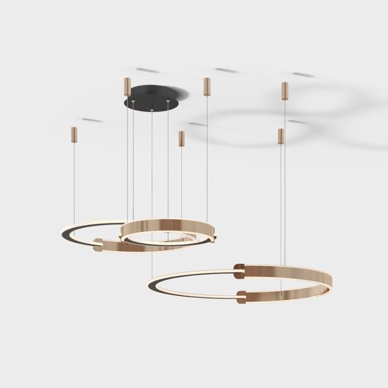 Suspended Halo Pendant Light 3D model for Modern Spaces