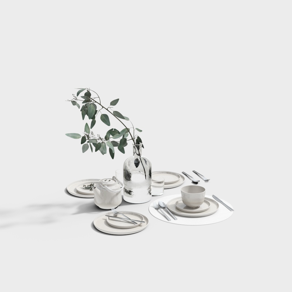 Elegant 3D Table Setting Model for Creative Projects