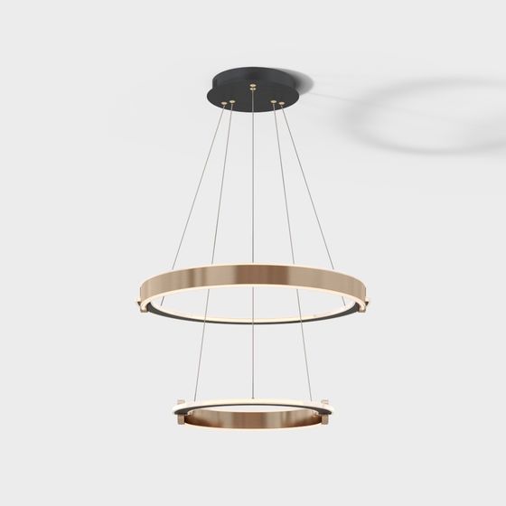 Elegant Low-Poly Chandelier 3D model