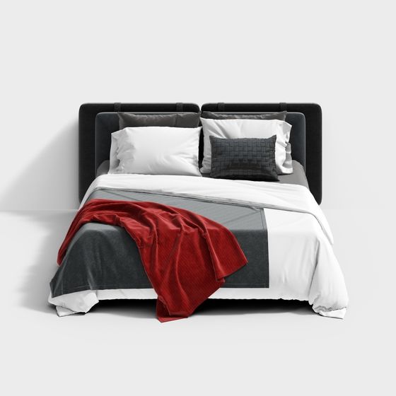 Cama doble de estilo moderno