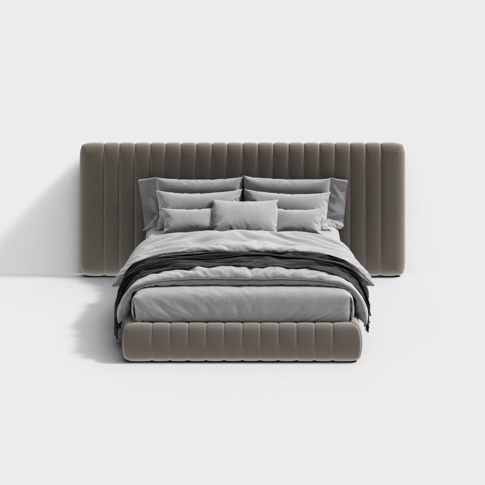 Cama doble de estilo moderno