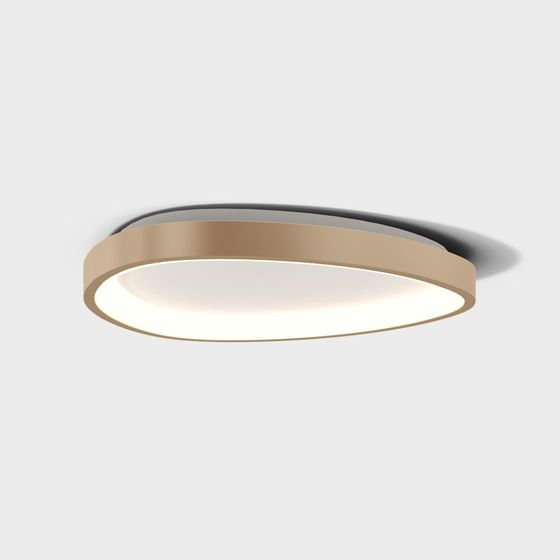 Modern Ceiling Light 3D Model in Beige and Gold Finish