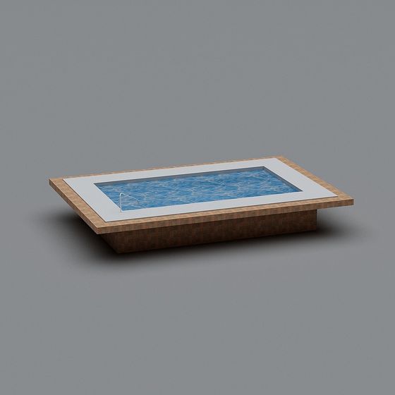 Stylish Low-Polygon Swimming Pool 3D model