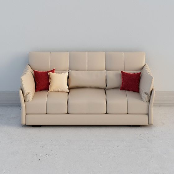 Elegant Low-Polygon Sofa 3D model for Modern Interiors