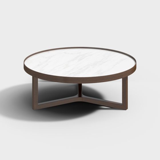 Elegant Low-Poly Round Table 3D model