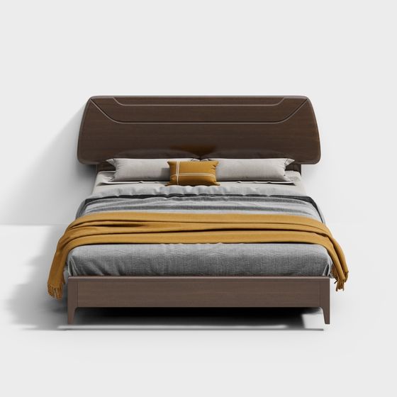 Urban Retreat Bed 3D model for Contemporary Spaces
