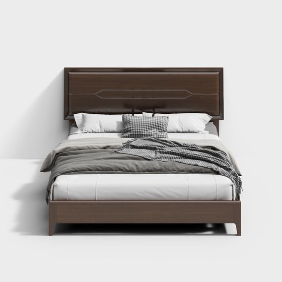 Urban Elegance Bed 3D model for Modern Interiors