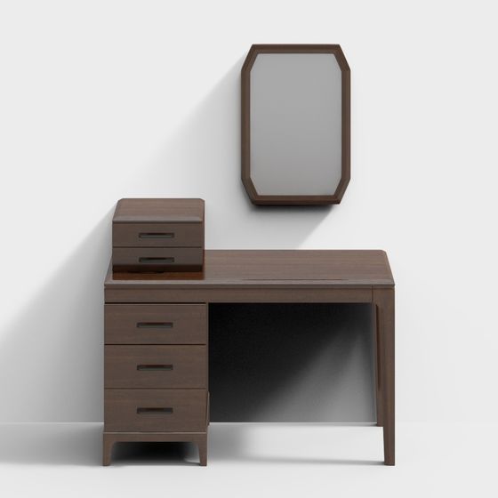 Stylish Low-Poly Vanity Table 3D model
