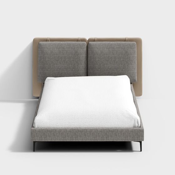 Stylish Minimalist Bed Frame 3D Model for Modern Spaces
