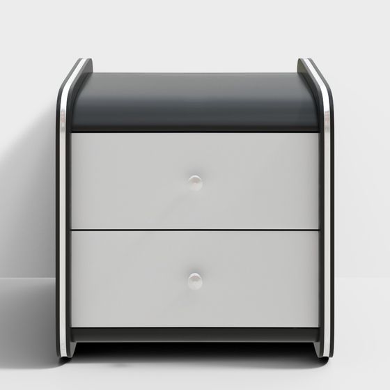 Elegant Low-Polygon Nightstand 3D model