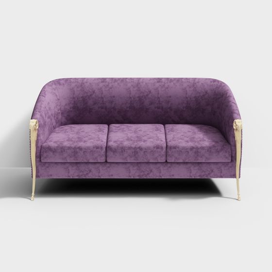 Elegant Low-Polygon Sofa 3D model