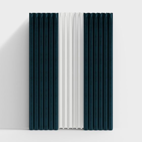 Stylish Low-Poly Curtain 3D Model for Contemporary Spaces
