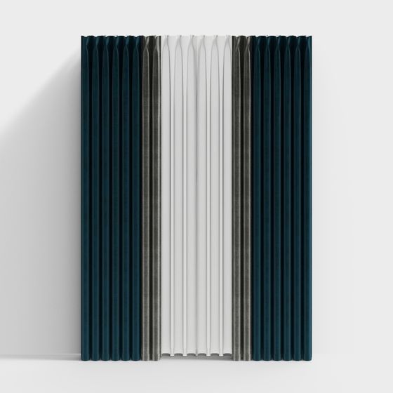 Stylish Low-Polygon Curtain 3D model