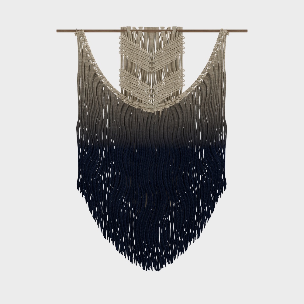 Tassel Ornament 3D Model – Gradient Low-Poly Design