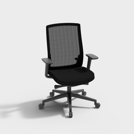 Sleek Low-Poly Office Chair 3D model